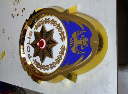 üç boyutlu polis duvar logosu imalatı