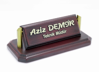 ATY-220 Ahşap Masa Üstü İsimlik