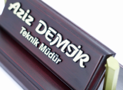 ATY-220 Ahşap Masa Üstü İsimlik