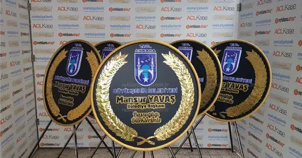 Ankara Büyükşehir Belediyesi Mansur Yavaş Metal Çelenk